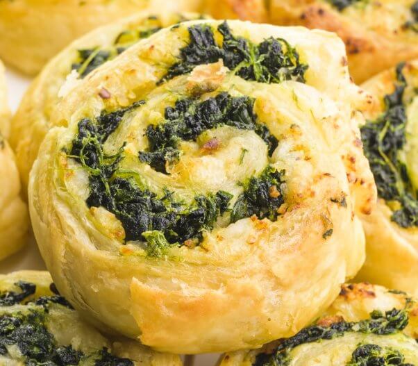 Spinach pinwheels