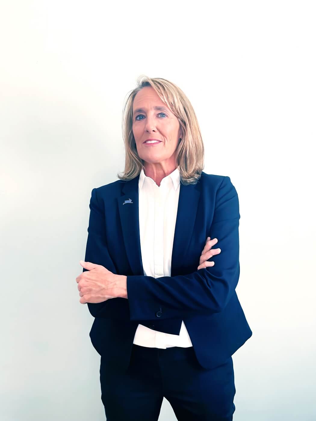 Tracy Reiman wearing a PETA bunny lapel