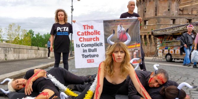 PHOTOS: Why Are the Streets in Front of the Vatican Drenched in Blood?