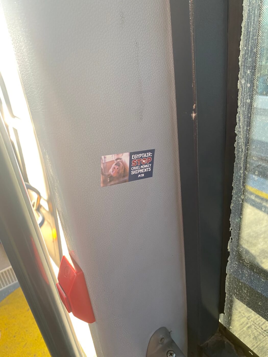 Photo of sticker placed on company office wall