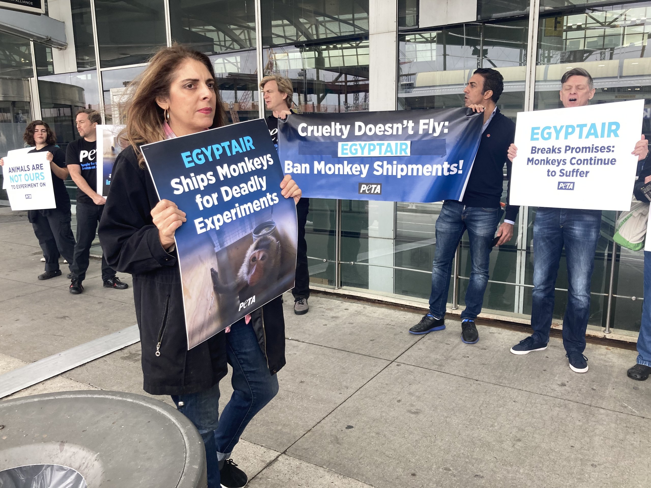 Activists at JFK demo