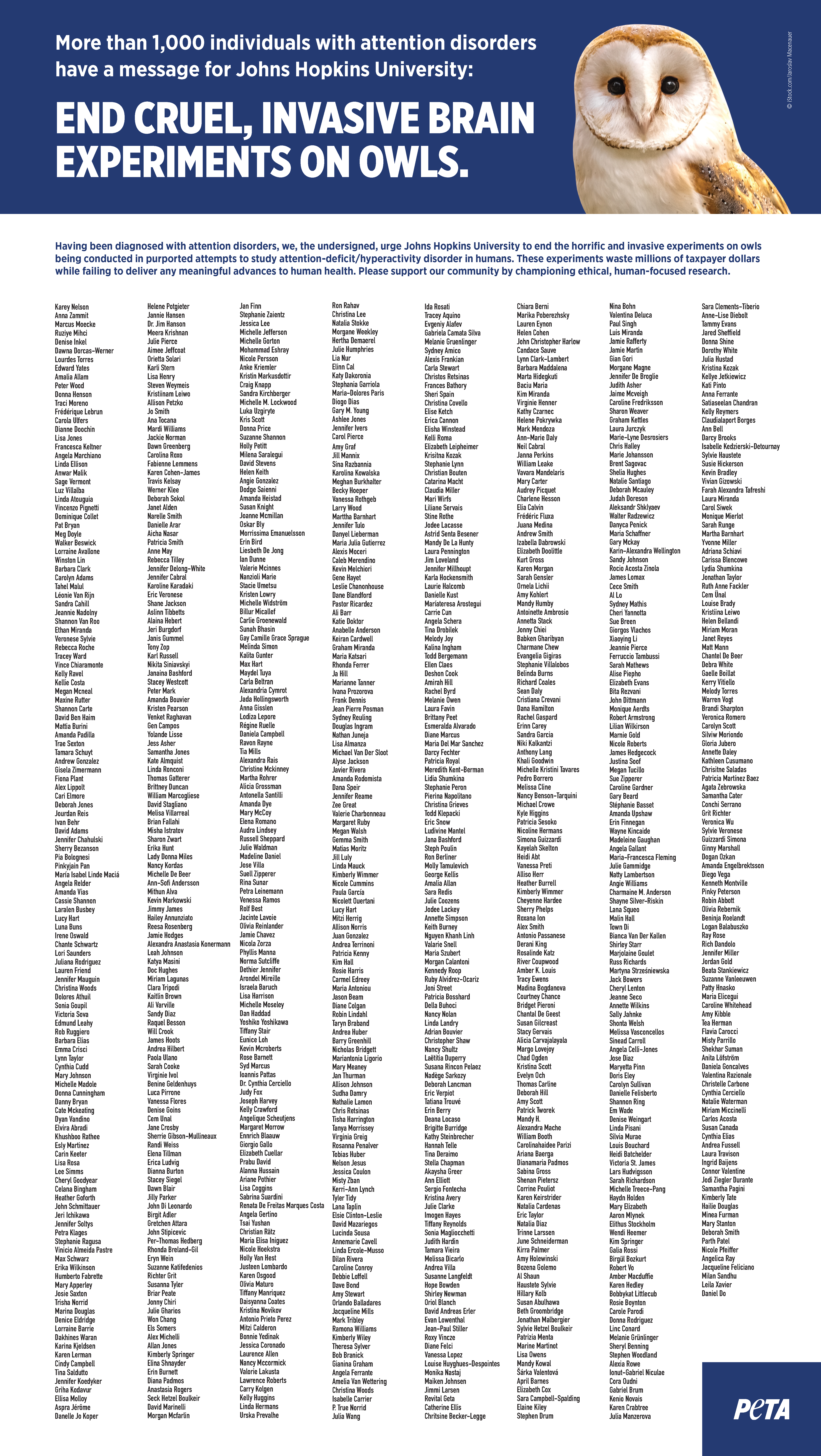 Full page ad with several names.