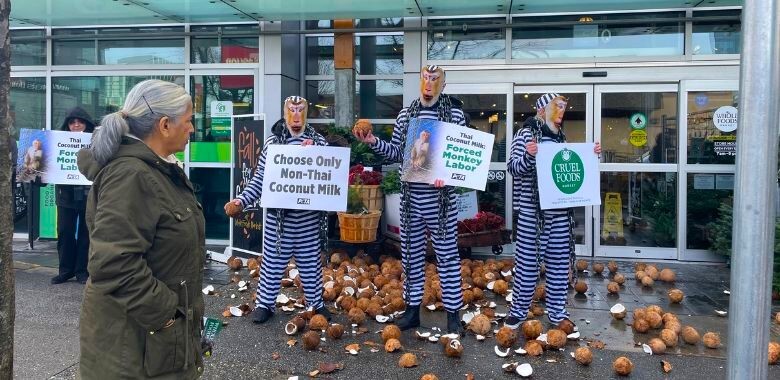 ‘Monkeys’ Dump Coconuts at Whole Foods Over Grocer’s Ties to Forced Labor