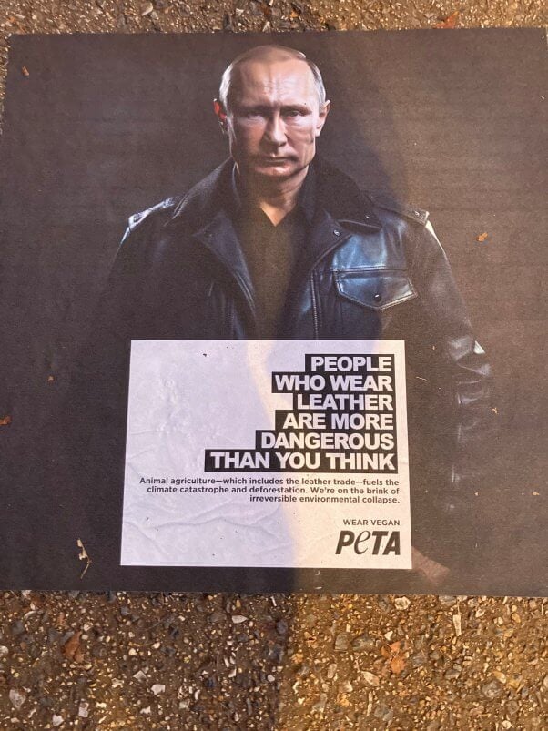 PETA ad features likeness of Vladimir Putin dressed in leather