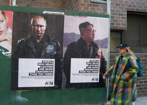 putin and kim jong un appear in new peta anti-leather ads