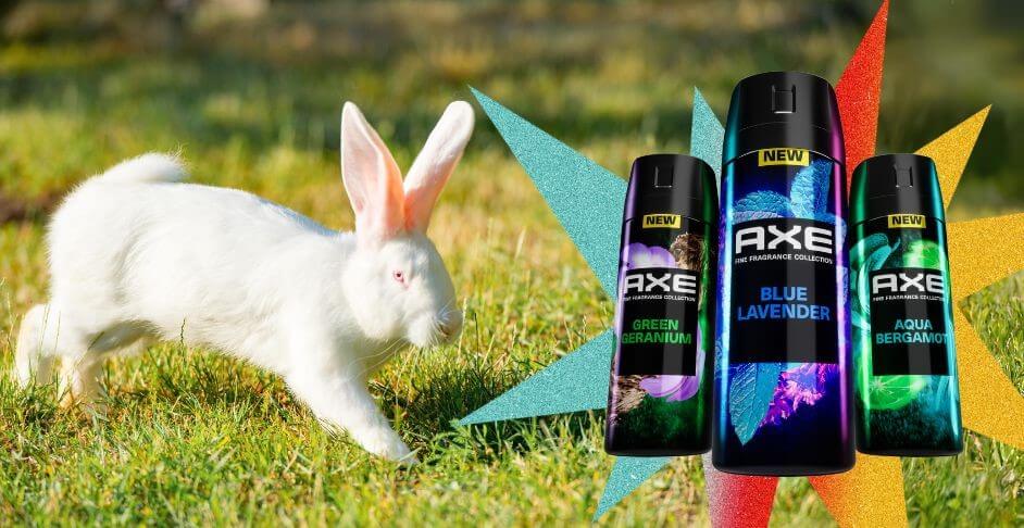 rabbit with starburst axe spray feature image Axe Joins PETA’s ‘Global Beauty Without Bunnies’ Animal Test–Free List