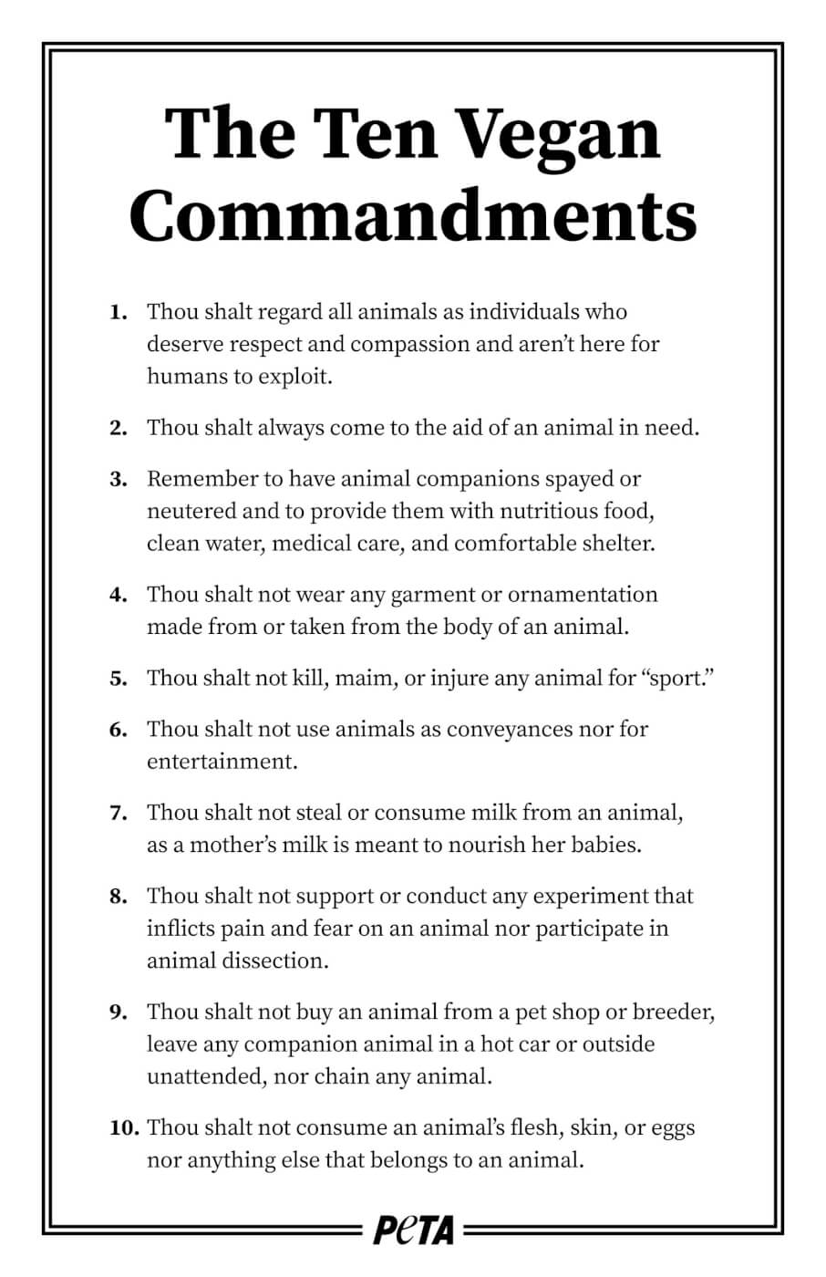 The Ten Vegan Commandments