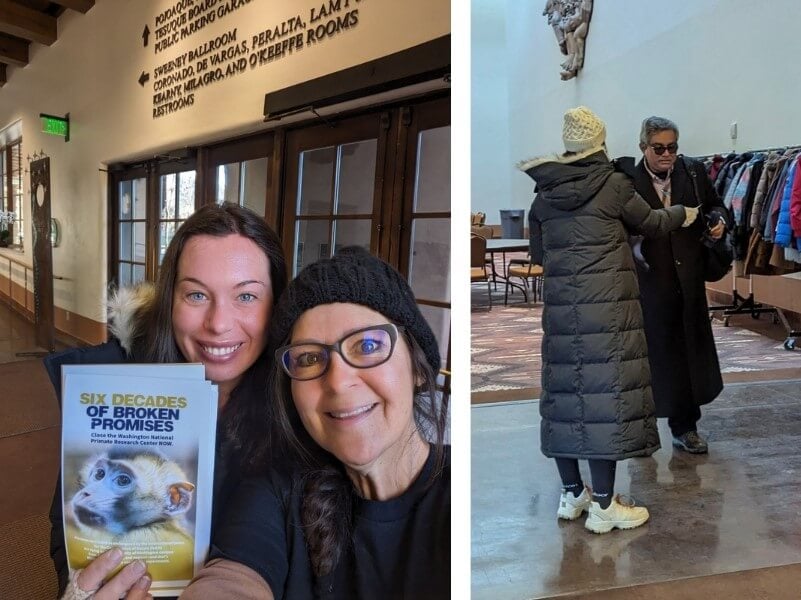 PETA supporters distributed leaflets to attendees of the Emerging Cellular Therapies conference, co-organized by WaNPRC monkey tormentor Hans-Peter Kiem