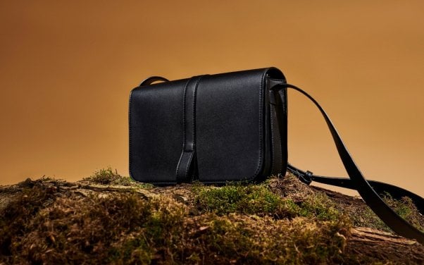 Photo of a black vegan handbag