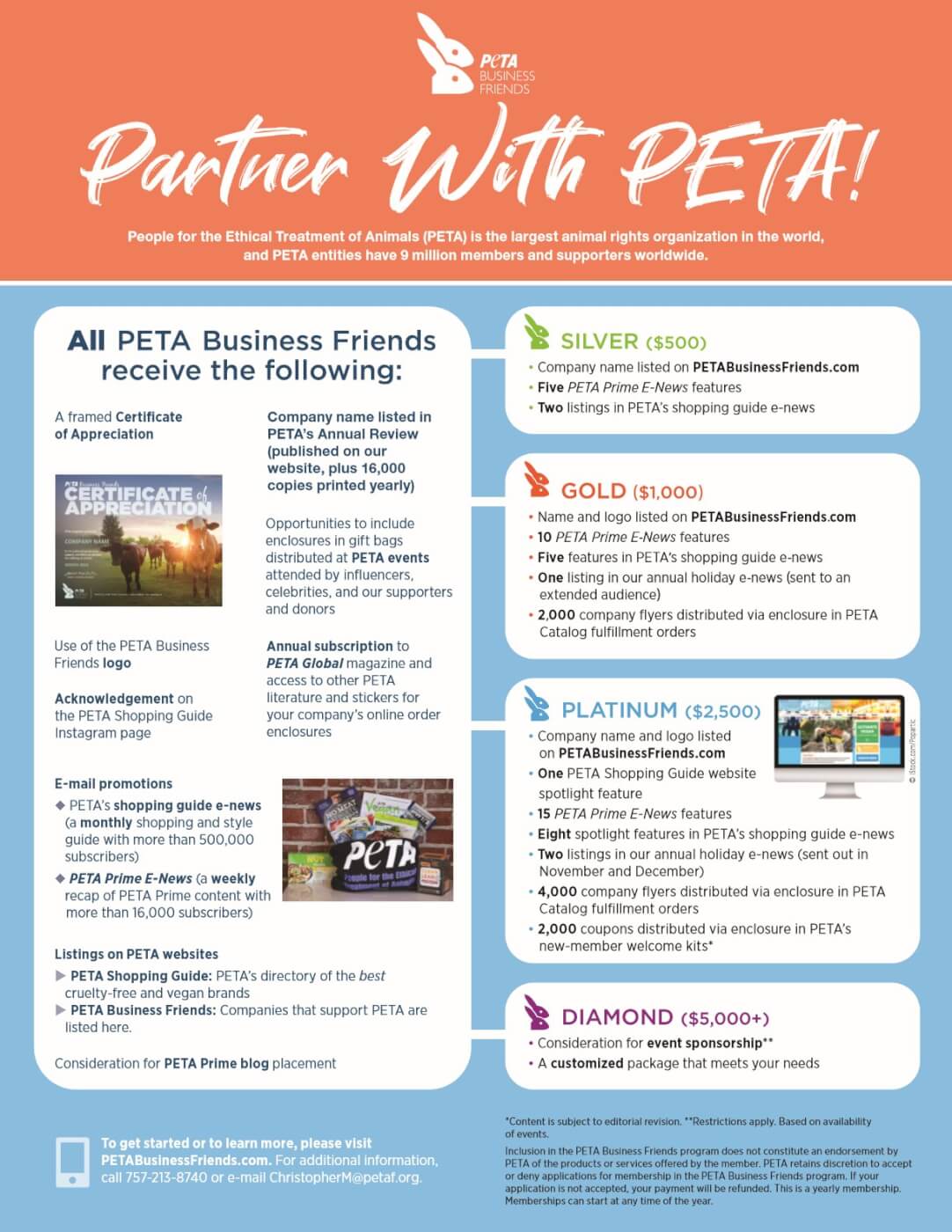 PETA Business Friends page