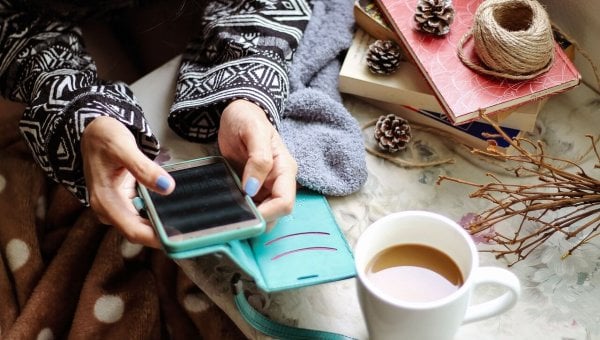 Photo of someone using a smartphone