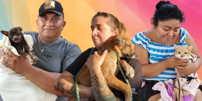 three people from PETA's spay neuter event in different parts of Mexico