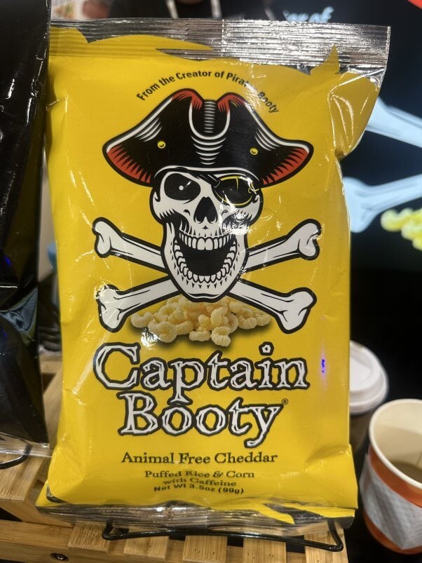 vegan rob's captain booty snack seen at expo west 2024
