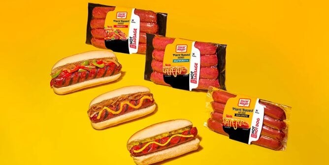 Oscar Mayer vegan hot dogs and sausages, launching in spring 2024