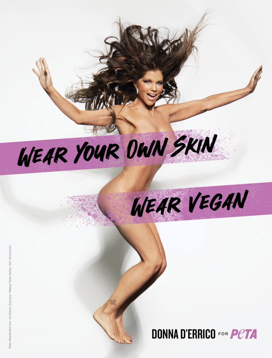peta donna derrico ad img banner scaled ‘Wear Your Own Skin!’ Donna D’Errico Celebrates Her Birthday Suit in New PETA Campaign