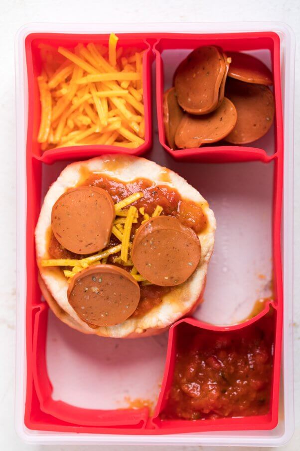 a vegan homemade pizza lunchable