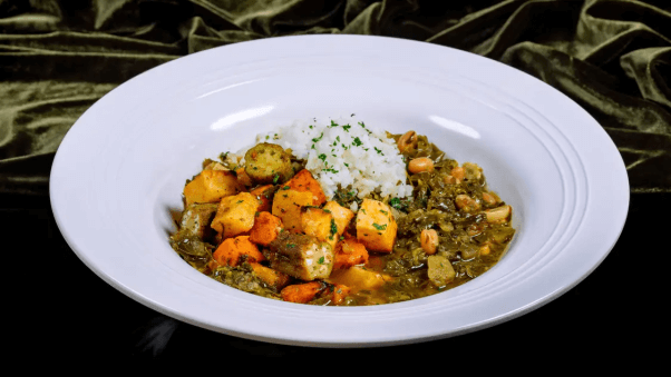 7 greens gumbo from tiana's palace in disneyland