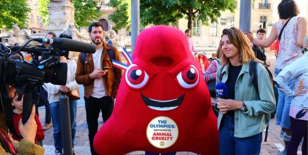 PETA France's protest at the Olympics