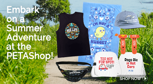 summer items from the PETA Shop