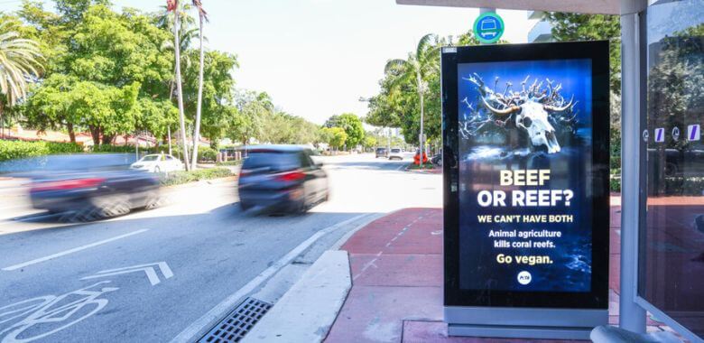 Bus Shelter Blitz Blames Beef-Eaters for Killing Coral Reefs