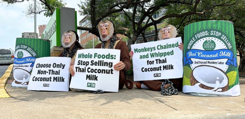‘Blood on Your Cans!’: PETA Rattles Whole Foods Over Ties to Thai Monkey Abuse