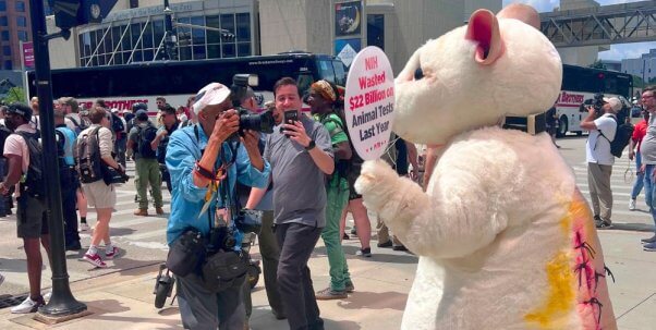 Mouse protests National Institutes of Health at RNC