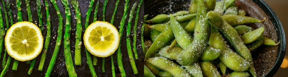 asparagus and edamame as examples of good veggies for roasting
