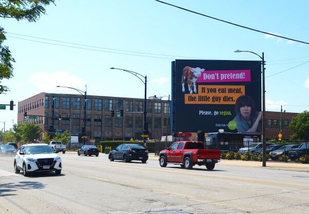 chrissie hynde vegan billboard