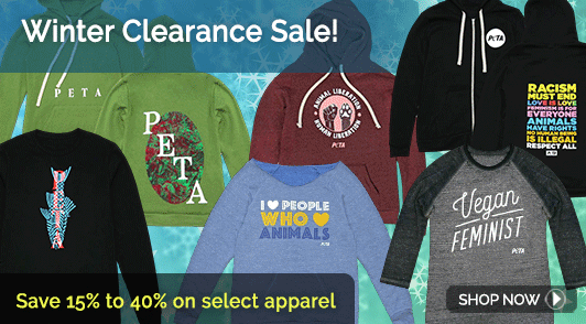 winter clothing from the PETA Shop
