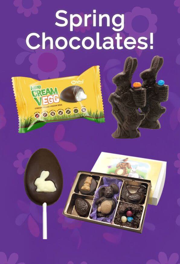 Banner showcasing candy and chocolates available on the PETA Shop