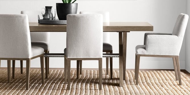 Abaca rug in stylish dining room
