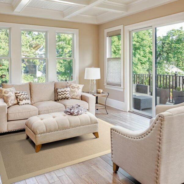 Living room with sisal rug
