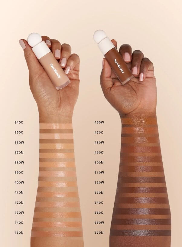 rare beauty concealer arm swatches