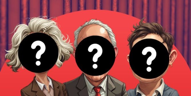 Three obscured portraits of people