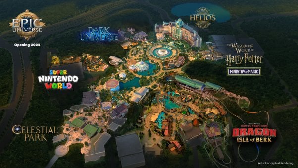 map of Epic Universe theme park in Orlando