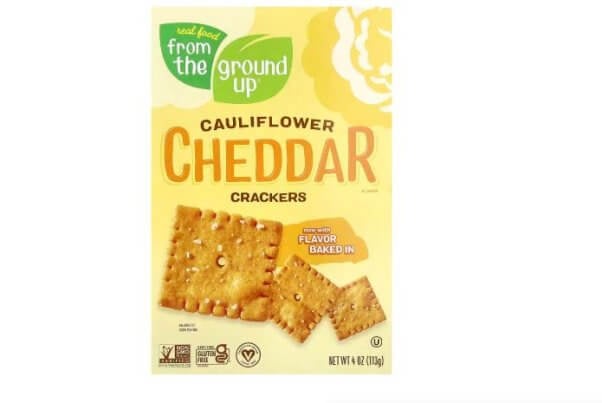 From the Ground Up Cauliflower cheddar crackers