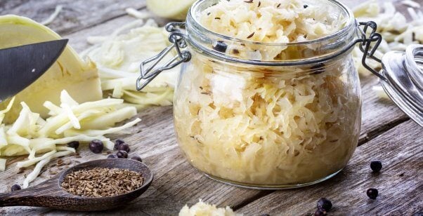 Jar of sauerkraut