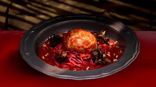 vegan stuffed cabbage at Epic Universe park in Orlando