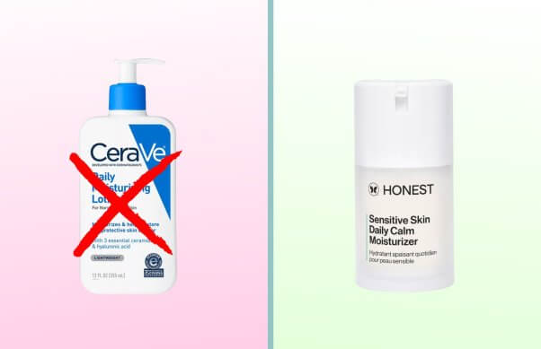 CeraVe lotion next to Honest Moisterizer