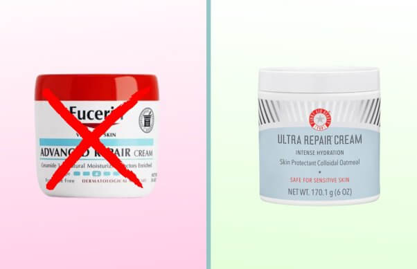 Eucerin next to First Aid