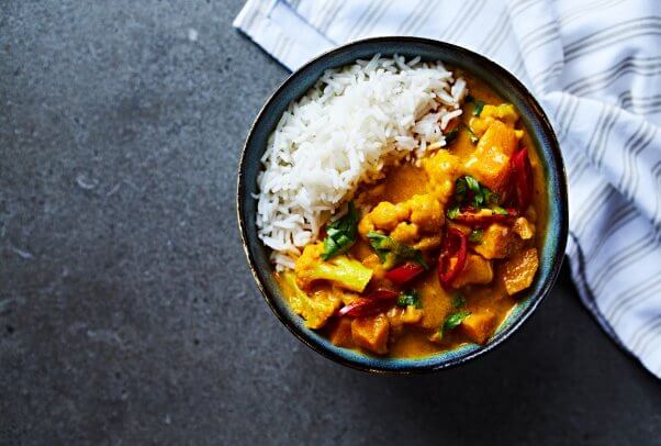 Vegan curry and rice