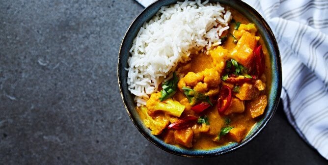 Vegan curry and rice
