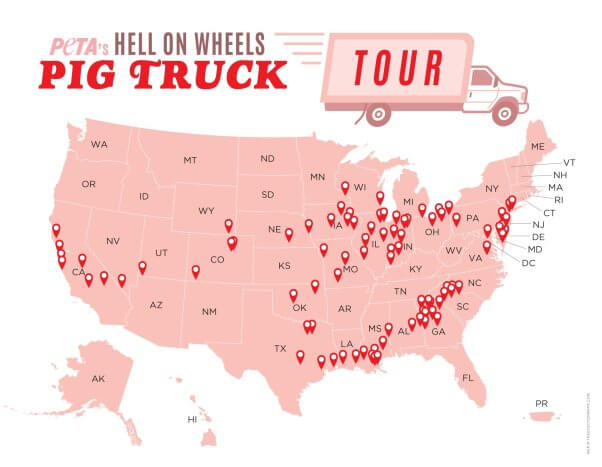 Hell on Wheels pig tour map