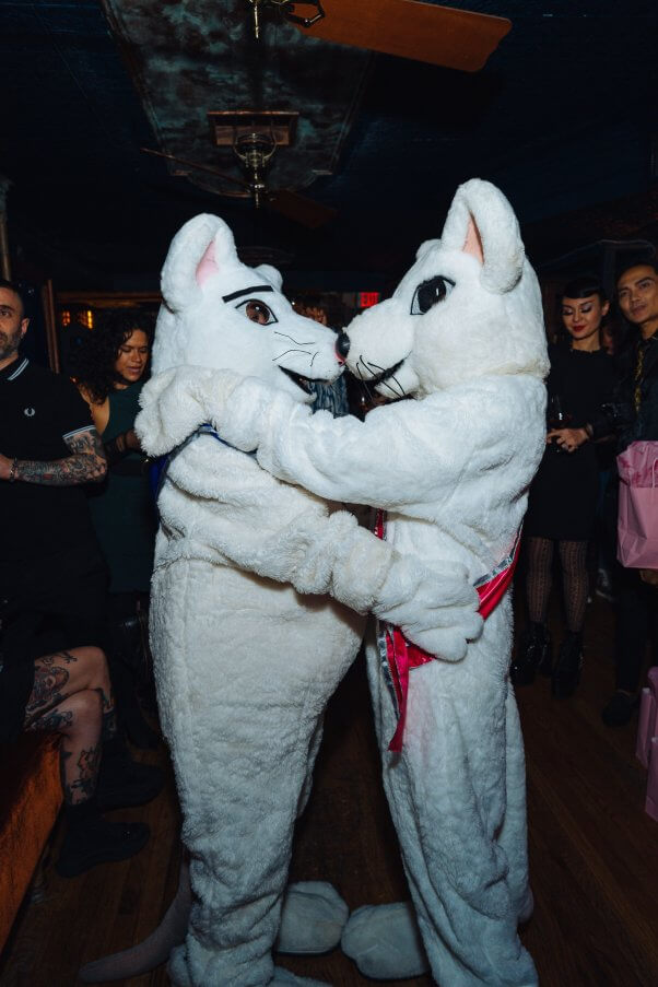 Prom King and Queen in rat costumes