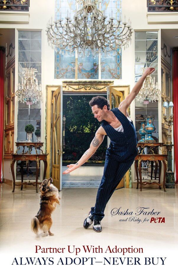 DWTS Star Sasha Farber and His Dog Ruby Shine in Heartwarming PETA Pro-Adoption Campaign