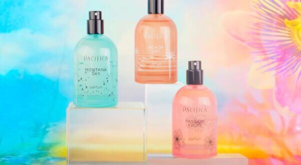 Three Pacifica perfume bottles