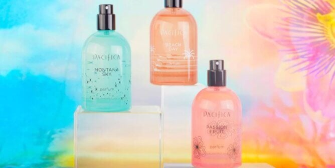 Three Pacifica perfume bottles