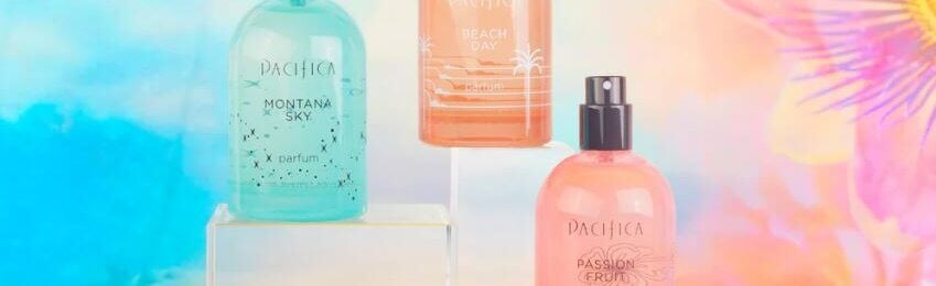 Three Pacifica perfume bottles