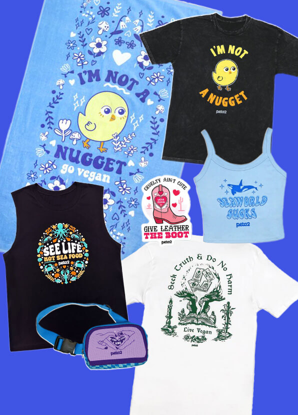 Various products on sale for peta2