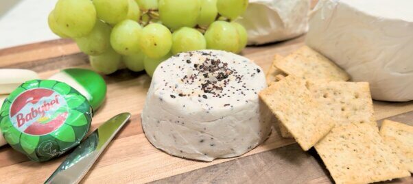 A close up of vegan cheese